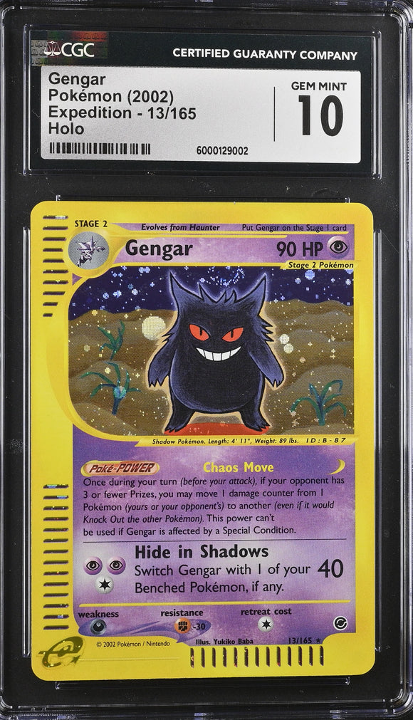 Pokemon Gengar Expedition 2002 Holo CGC 10