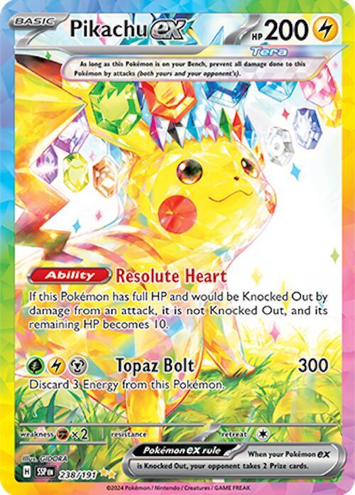 Pokemon Pikachu ex - 238/191 - SV08: Surging Sparks (SV08) NM