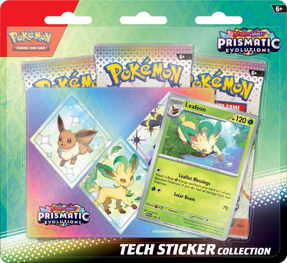 Pokémon Prismatic Evolutions Tech Sticker Collection [Leafeon] - SV (PREORDER 1/17/2025)